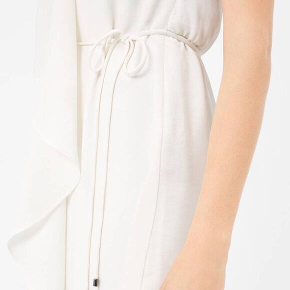 White House Black Market | NWT WHBM White Sleeveless Waterfall Ruffle Wrap Dress - Picture 3 of 11